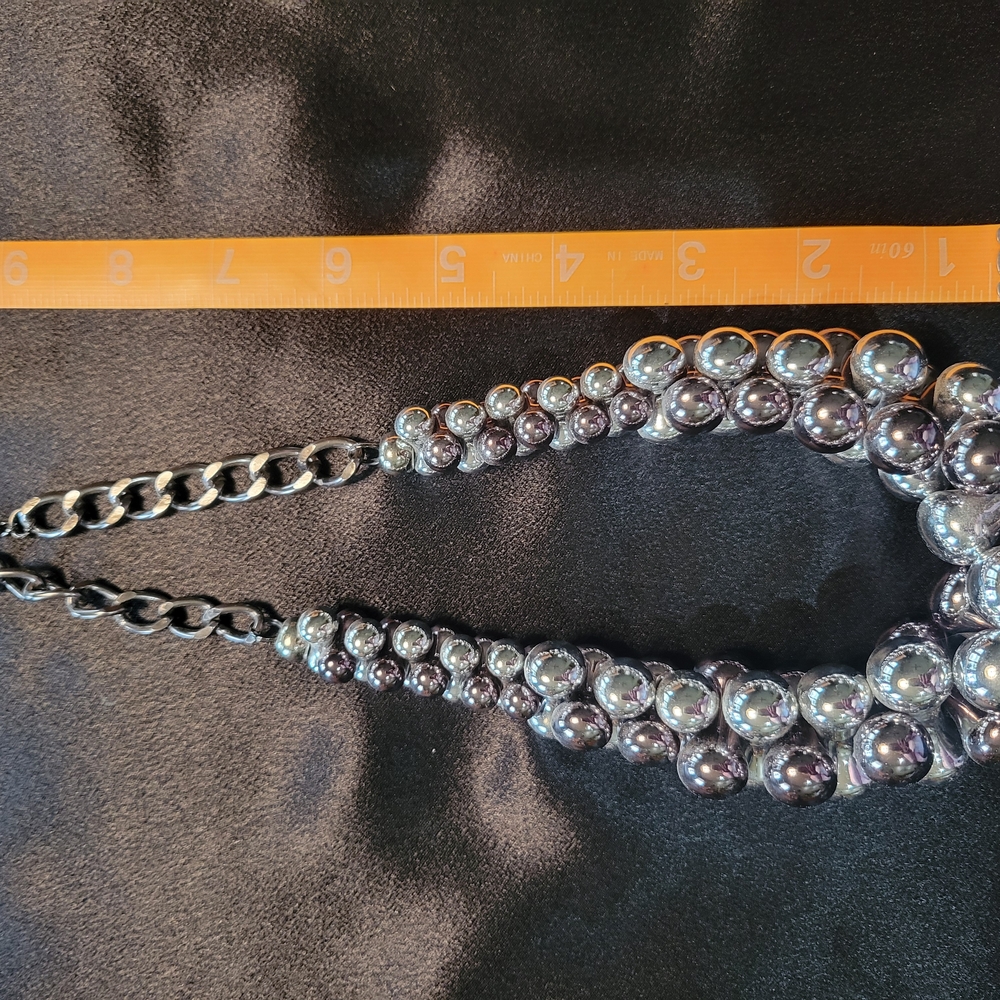Elegant Silver Beaded Necklace